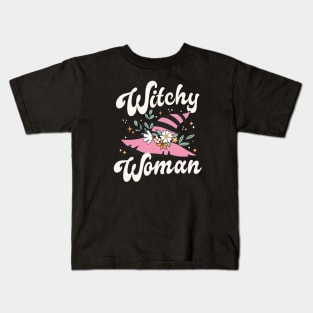 Witchy Woman Funny Witch Halloween Kids T-Shirt